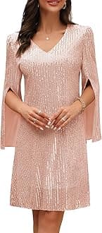 Wedding Guest Cocktail & Formal Dresses for Women - Lace Sequin Prom Evening Dress