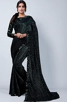 SIRIL Women's Woven & Lace Lycra Saree with Blouse