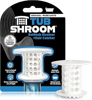 TubShroom The Revolutionary Tub Drain Protector Silicone Basin White