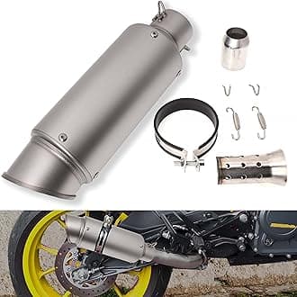 Universal Slip on Modified Exhaust Mufflers with Silencers Compatible with Motorcycle Grom ATV Dirt Bike Street Bike Scooter Pipe Diameter 38mm-51mm Exhaust,Silver