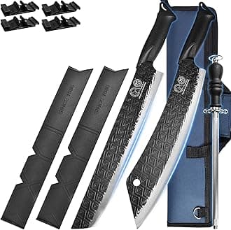 XYJ Portable Chef Knife Set Professional,Since 1986,Culinary Cooking Knife,Camping Slicing Vegetable Knives With Cover,Bag,Sharpening Stick,Full Tang,Gifts for Mom Dad Gift