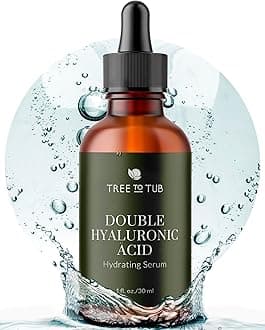 Tree To Tub Double Hyaluronic Acid Hyaluronic Acid Serum for Face - Anti-Aging Hydrating Serum - Targets Fine Lines & Dry, Sensitive Skin