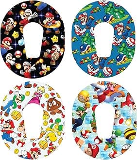 GlucomartDexcom G6 Adhesive Patches Waterproof Dexcom G6 Stickers Mario Dexcom 4-Pack Dexcom G6 Patches Dexcom Tape Overpatch Overlay Patch