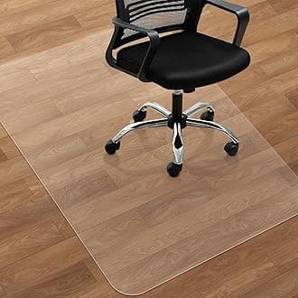 SHAREWIN Office Chair Mat for Hardwood Floor, 48"×36" Transparent Home Floor Protector Mat for Rolling Chairs, Anti-Slip Plastic Under Desk Computer Mats Easy Glide on Hard Floors, Rectangle
