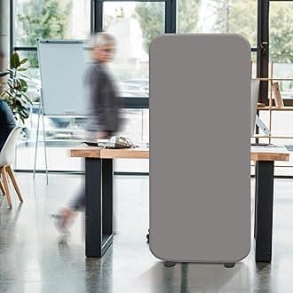 DECOLAB Standing Wall Room Dividers, Portable Partition for Room Separation, Studio, Office, Bedroom, Scratch Resistance, 29"x65", Sterling