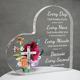 Olicard Christian Gifts for Women Inspirational Gifts for Friends, Acrylic Bible Verse Desk Decor Mom Gifts Religious Gifts Scripture Gifts for Sister Friends, Motivational Gifts for Mother