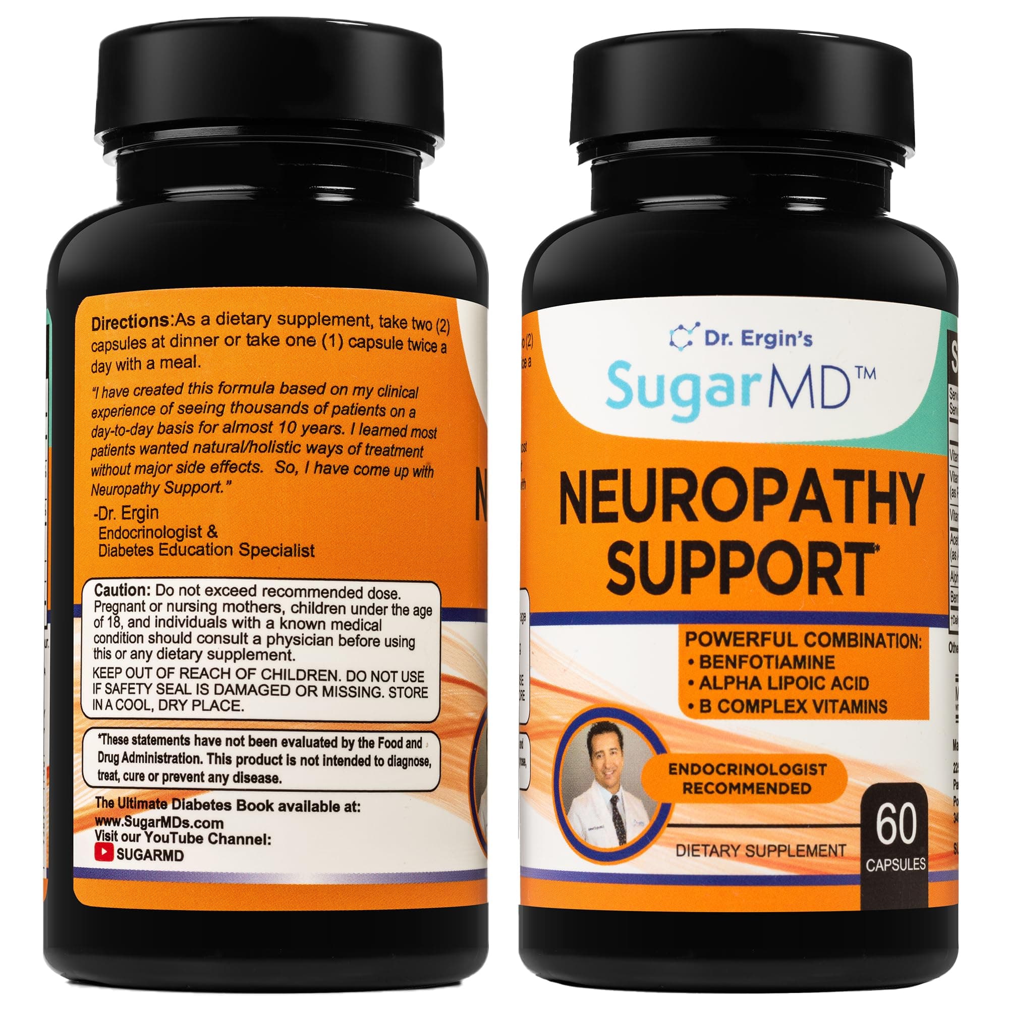 Neuropathy Support Supplement – 60 Nerve Capsules with Alpha Lipoic Acid, Benfotiamine & Vitamin D3 B6 B12 - Nerve Support for Feet, Hands, Fingers & Legs - 30 Day Supply