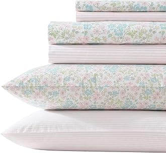 Sheet Set, Super Soft Bedding Set with Deep Pocket, Includes Matching Bonus Pillowcases, Floral Home Decor (Jaynie Pink, King)