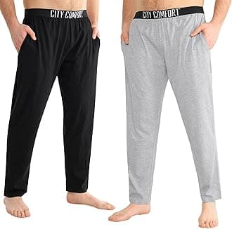 – Mens Pyjama Bottoms - Jersey Lounge Pants with Pockets, Pack of 2