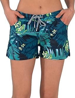 Womens Swim Shorts UPF50+ Board Shorts Quick Dry Beach Shorts Drawstring Sports Summer Bottom