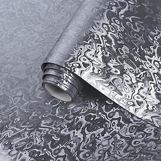 Lypumso Forged Carbon Fiber Vinyl Wrap, 3D Cosmic Ghost Textured Auto Car Sticker Decal Film Sheet DIY Vehicle Paint Changing Wrap Featuring Air Release Technology (Silver, 1ft x 10ft)