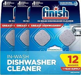 In-Wash Dishwasher Cleaner: Clean Hidden Grease and Grime, 3 Count (Pack of 4)