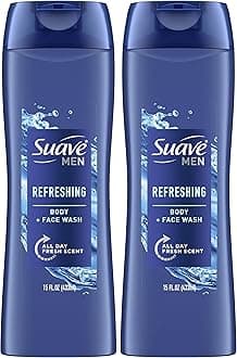 Suave Men Body Wash Refresh Fragrance Bodywash and Shower Gel 15 oz (Pack of 2)