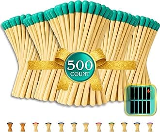 500 Count | 3" Teal Matches | Strikers Included | Color Tip Wooden Match | Refill for Matchstick Jars, Candle Display, Holders & Bottles | 4 in inches Long