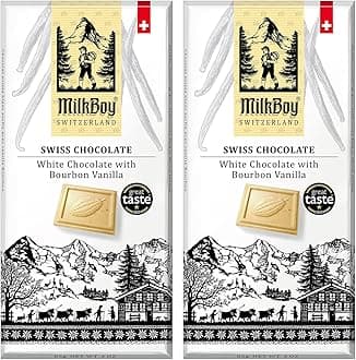 White Chocolate Bars - Gourmet Bourbon Vanilla Chocolate Bars - Made with Pure Natural Vanilla - White Premium - Gluten Free - Non-GMO - Kosher - 3 oz, Pack 2