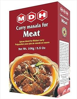 MDH Meat Curry Masala (Spice Blend for Mutton Curry), 3.5-Ounce Boxes (Pack of 10)