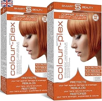 Copper Hair Dye Permanent with Plex Hair Care, PPD free, Grey Hair Coverage hair dye kit Ginger Permanent Hair Colour for women or men Cruelty-Free Vegan Hair Dye Smart Beauty (pack of 2)