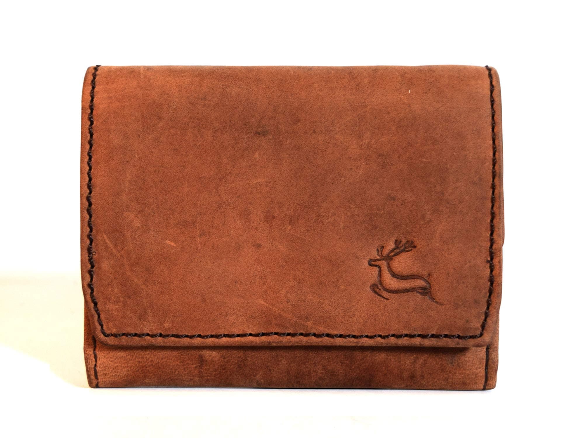 Leaderachi Hunter Leather Women'S Tri-Fold Wallet - Tan