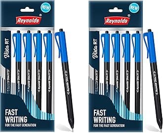 Reynolds VISTA RT BP - BLUE (Pack of 10) | Lightweight Ball Pen With Comfortable Grip for Extra Smooth Writing I School and Office Stationery
