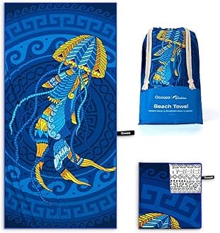 OCOOPAMicrofiber Beach Towel Fast Drying, Extra Large 71" x 32" Sand Free Beach Towel Super Lightweight Towels for Swimming Pool, Camping, Picnic, Yoga Gym Sports