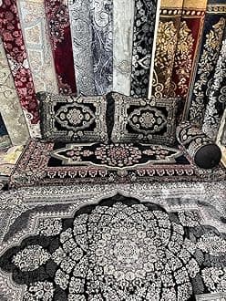 Arabic/Turkish/Afghani Floor Seating Sofa Couch,Floor Cushions,Arab Majlis sofa (Black)