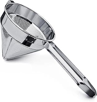 New Star Foodservice34295 China Cap/Chinois Strainer, 18/8 Stainless Steel, 9-Inch, 2mm Fine Perforations