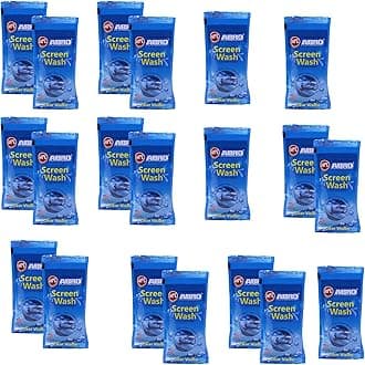 ABRO Windshield Car Wash Additive Fluid Concentrate Liquid Wipers Lubricated Streak Free & Anti Wiper Judder Formula Auto Detergent Glass Cleaner (20 Pcs)