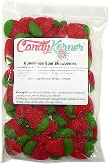 Gummi Strawberries - Sour Strawberry Gummi - Strawberries Gummy 1 Pound (16 Ounce) By CandyKorner