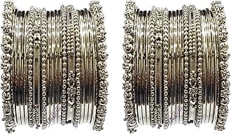 Stylish Traditional Jewellery Silver Plated Bangle Set for Women