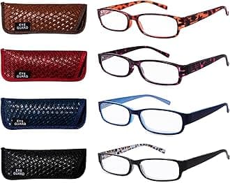 Readers 4 Pack of Thin and Elegant Womens Reading Glasses with Beautiful Patterns for Ladies 3.00