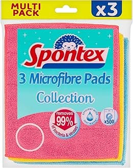 Spontex Microfibre Pads, 3 Count (Pack of 1), Package may vary