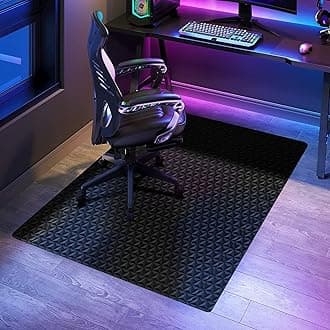 SALLOUS Chair Mat for Hard Floors, 47"x36" Office Chair Mat for Hardwood Floor, Multi-Purpose Hard Floor Protector Computer Desk Mat for Home Office, Non-Slip Vinyl Floor Mat for Gaming Chairs (Black)