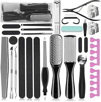 Professional Pedicure Kit, 36 in 1 Stainless Steel Foot Care Kit Foot Rasp Dead Skin Remover for Home & Salon Care