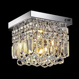 CRYSTA WORLD K9 Crystal Chandelier Modern Light Fixture(Warm White) (Design 8) L14/W14/H12