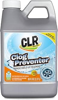 Brands® Clog Preventer Clear Pipes and Drains Monthly Drain Build Up Remover, Helps Degrade Sources of Clogs to Keep Drains Flowing Smoothly, Safe on All Pipes and Drains - 80 Ounce Bottle