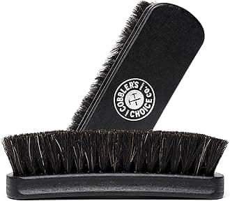 Cobbler's Choice Co. Finest Quality Shoe Brush - 100% Horsehair Shoe Brush - Concaved Handle for Premium Grip (Black)