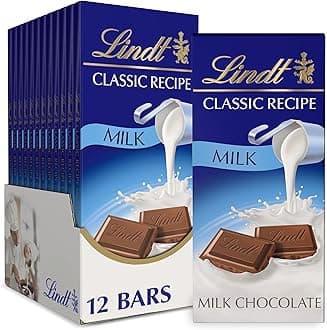 Lindt CLASSIC RECIPE Milk Chocolate Bar, Pack of 12