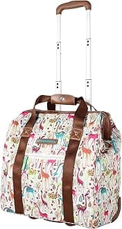 Design Pattern Carry on Bag Wheeled Cabin Tote (Giraffe Park)
