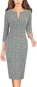 VFSHOW Womens Slim Zipper Up Work Business Office Party Bodycon Pencil Sheath Dress