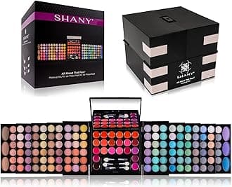 SHANY All About That Face Makeup Kit - All in one Beginner Makeup Set - Eye Shadows, Lip Colors, Face Makeup, Cosmetics applicators & More.