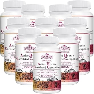 1500mg Liposomal Active Hexose Correlated Supplement,1200 Soft Gels Beta-Glucans with Natural Mushroom Extract, Immune System, Liver Function, Maintain T-Cell & Killer Cell Activity