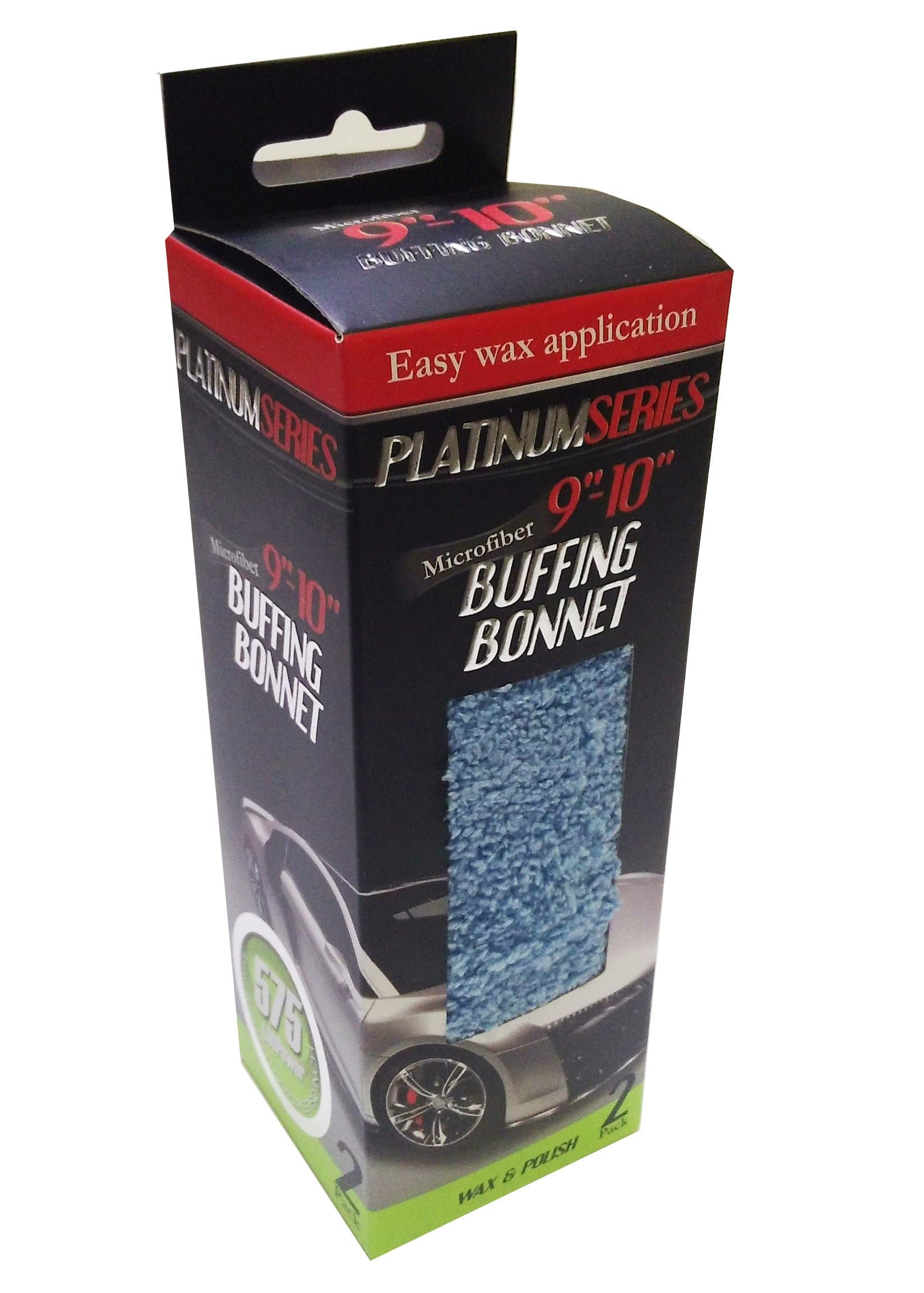 Microtex R-867104 Platinum Microfiber Buffing Bonnet, 9" - 10", Red