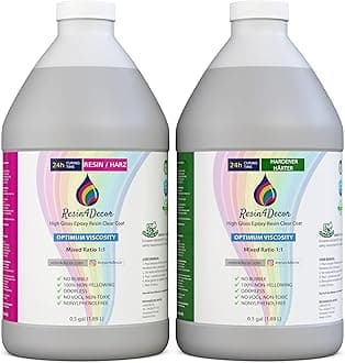 Epoxy Resin RESIN4DECOR 1:1 Casting Crystal Clear Resin & Hardener for Arts Crafts Jewelry Making Molds and DIY Projects Non-Yellowing Non-Toxic High-Gloss Finish Odorless Heat Resistant - 1 Gallon