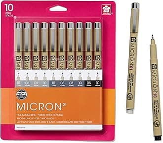 Sakura Pigma Micron.25.45.60mm&Brush Gray&Blk 10pc