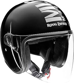 Royal Enfield OP MLG (V) Open Face with Visor Helmet Gloss Black (L)58 CM (RRGHEM000173)