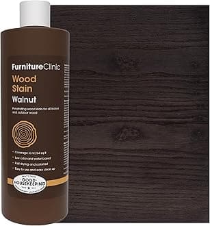 Wood Stain | Walnut | Water Based | Fast Drying, Low Odor, & Non-Toxic | for Indoor & Outdoor Furniture and More | Multiple Finishes | (17oz / 500ml)