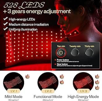 LuxRenew Max Multifunction Red Light Therapy for Body and Face, 850nm Near-Infrared Light Therapy LED Mask Facial Body Beauty Equipment for Skin Care at Home