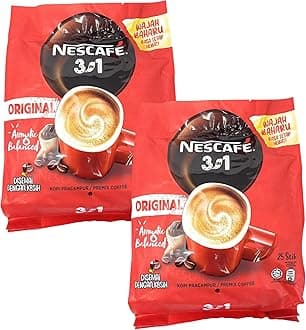 2 Packs Nescafe 3-in-1 ORIGINAL Premix Instant Coffee Single Serve Packets Total 56 Sticks