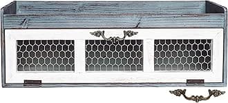 Felt Creative Home GoodsFarmhouse Chicken Wire Countertop Shelving Organizer - Decorative Kitchen Pantry Storage Cabinet - Rustic Counter Storage Display - Country Kitchen Island Decor, Coastal