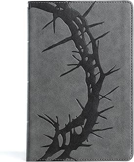CSB Large Print Personal Size Reference Bible, Charcoal LeatherTouch Crown of Thorns, Red Letter, Presentation Page, Cross-References, Full-Color Maps, Easy-to-Read Bible Serif Type